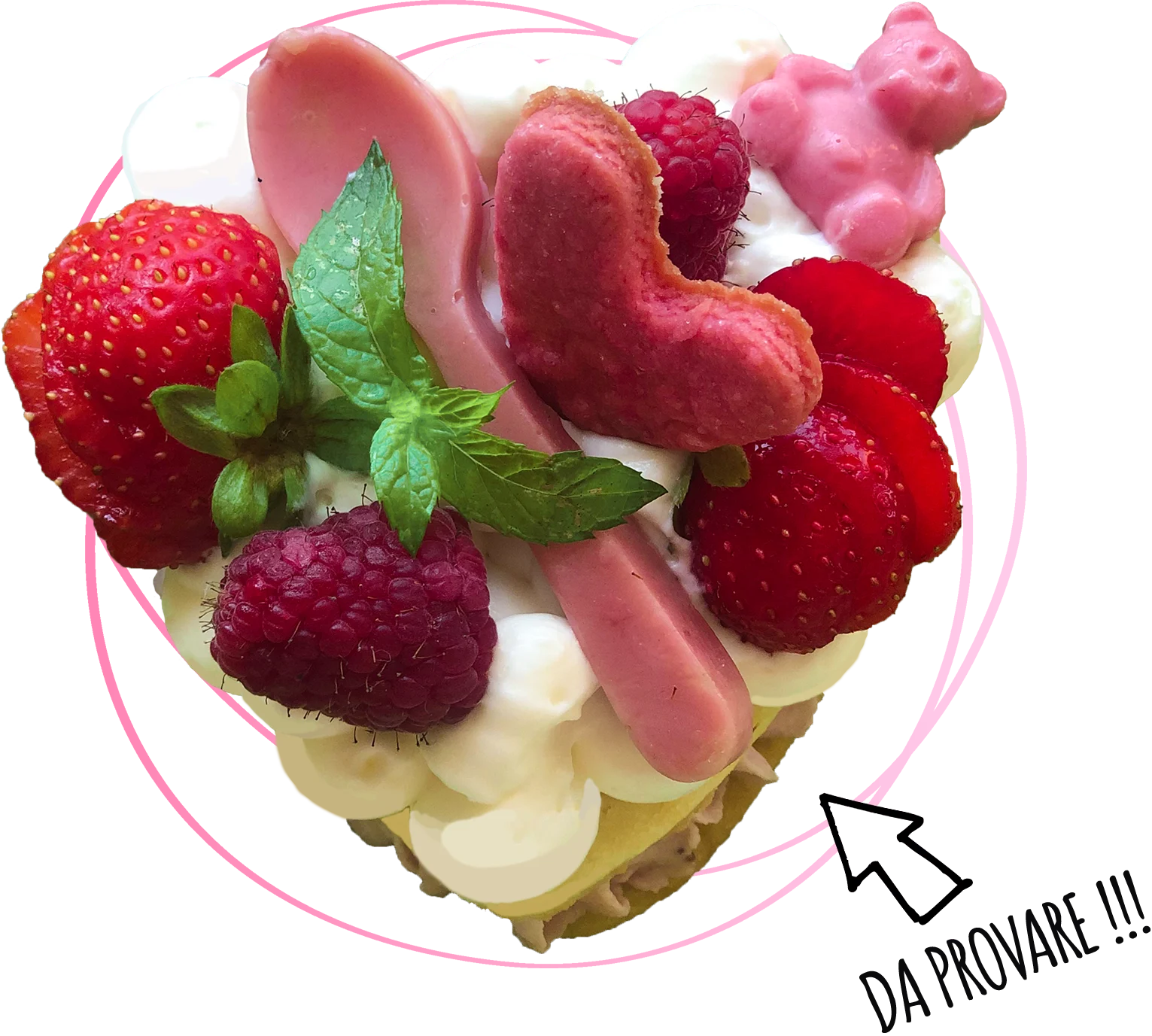 foto di un fingerfood dolce con frutti rossi